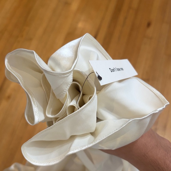 Reformation Ronda Silk Cowl Neck Wedding Maxi Dress Ivory White Size 10 NWT - Picture 12 of 17